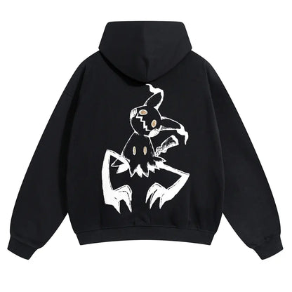 Unisex Dark cute ghost style playful smiling face Graphic hoodie Personalized Pattern Y2k Clothing Round Neck hoodie,Women's Clothing, Menswear, Top, Vintage Style,Summer Casual Oversized - View 1
