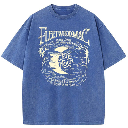 [S-5XL!]Holafish Acid Wash Vintage Moon Pattern T-Shirt Update DTG Pure Cotton Streetwear Graphic Vintage Tees Menswear Womenswear Crewneck Tshirt Summerwear - View 16