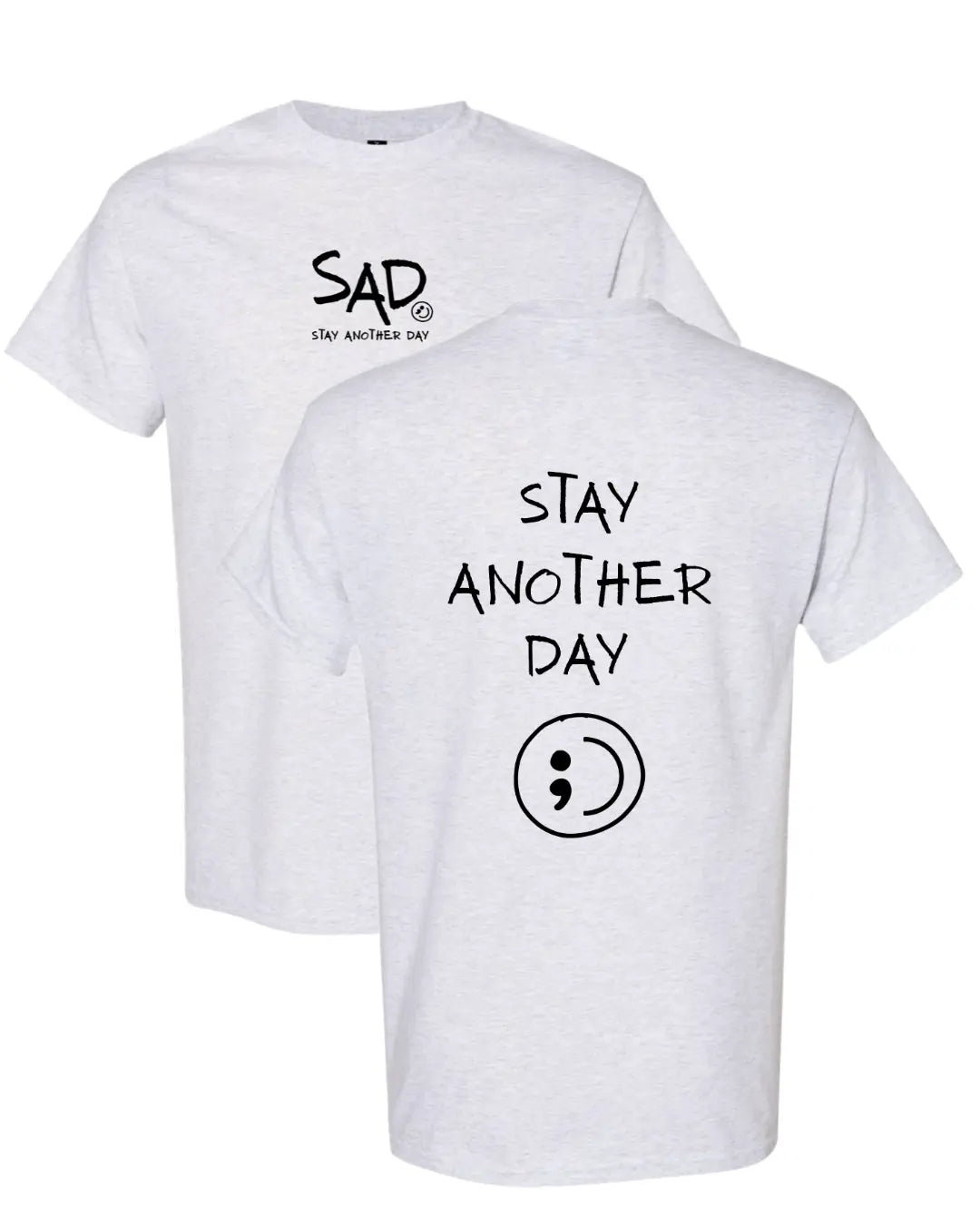 Stay Another Day Men's Cotton Graphic T-Shirt - Short-Sleeve, Loose Fit, Round Neck Crewneck, Minimalist Casual Positivity Graphic Mental Health Awareness Menswear Top, Tshirt - View 5