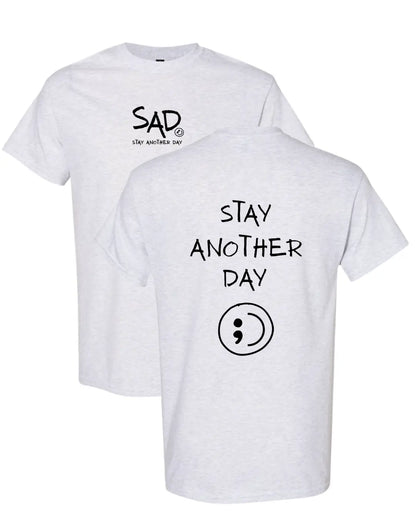 Stay Another Day Men's Cotton Graphic T-Shirt - Short-Sleeve, Loose Fit, Round Neck Crewneck, Minimalist Casual Positivity Graphic Mental Health Awareness Menswear Top, Tshirt - View 5