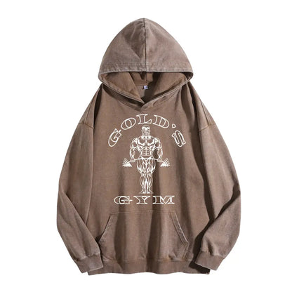 Holafish GYM Print Acid Wash Hoodie 2 Patterns To Choose Minimalist Hoodie Essential For Fitness Enthusiasts Vintage 2026 Unisex Sweatshirt Oversized Loose Fit Winter Warm Streetwear Casual Tunic graphic - View 20
