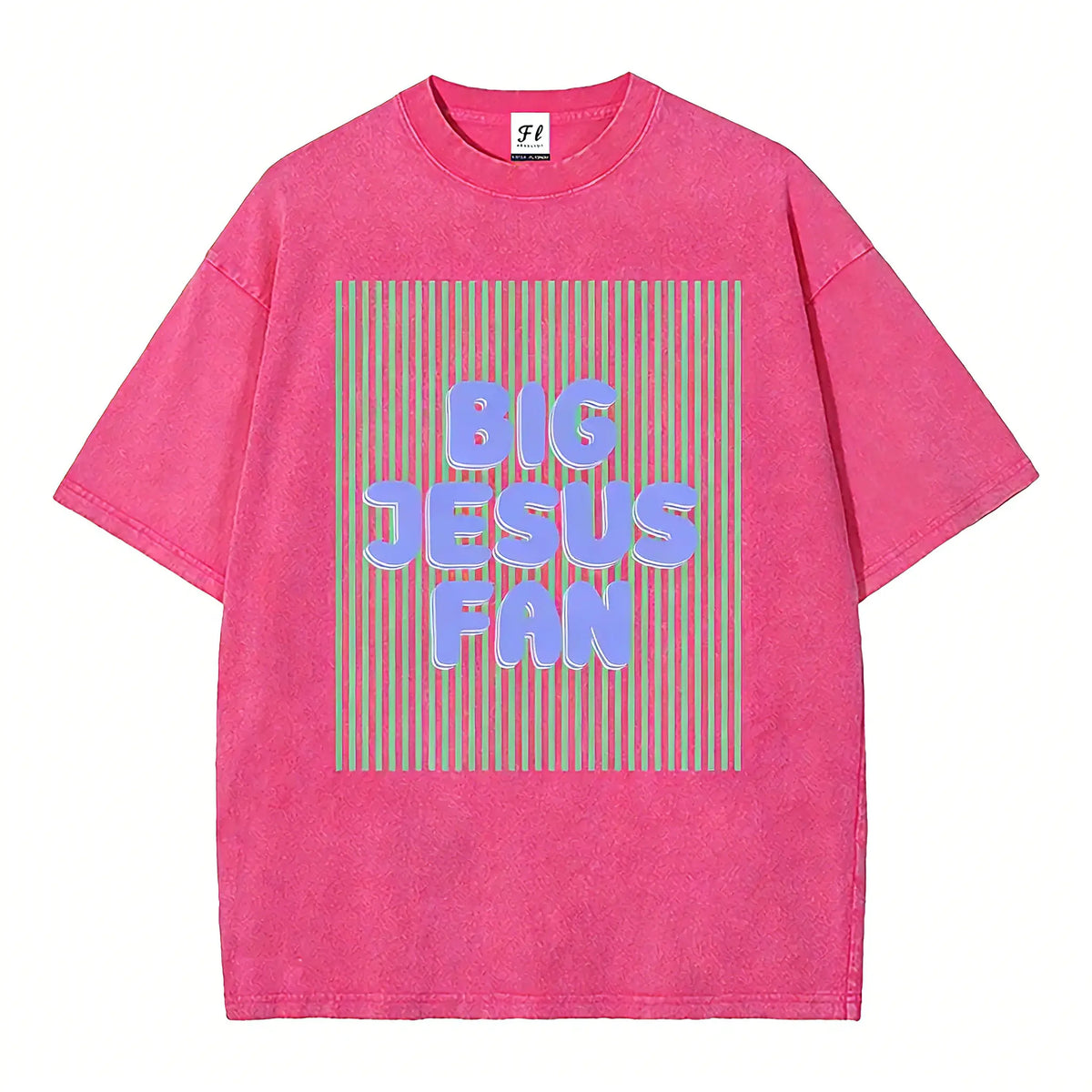 Unisex Big Jesus Fan Unisex Washed T-Shirt Plus Size Shirt Cotton Streetwear Breathable Fabric - View 9