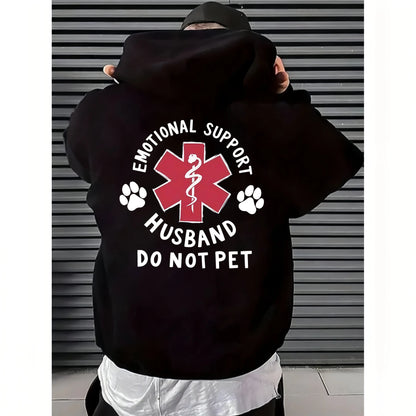 Menswear Cotton Classic Casual T-Shirt, Emotional Support Husband Shirt with Funny Do Not Pet Medical Symbol, Spouse Gift for Husband/Boyfriend, Short-Sleeve Crew Neck Top - View 11