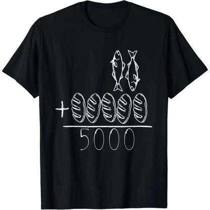 2 Fishes 5 Breads Jesus Feeds The 5000 Christian Bible Verses T-Shirt Knit Classic - View 1