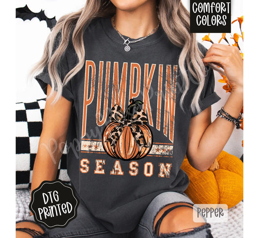 Pumpkin Season Comfort Colors, Trendy Women's Fall Tshirt - View 1