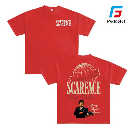 FEEGO Scarface Men's 2-Sided Graphic Tee - 100% Pure Cotton Shortsleeve Round Neck Top, The World is Yours Tony Montana Design, Men's Clothing for Movie Fans, Good Graphic Tees Streetwear Casual Gift for Him Menswear Tshirt - View 15
