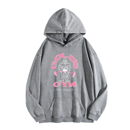 Holafish GYM Print Acid Wash Hoodie 2 Patterns To Choose Minimalist Hoodie Essential For Fitness Enthusiasts Vintage 2026 Unisex Sweatshirt Oversized Loose Fit Winter Warm Streetwear Casual Tunic graphic - View 11