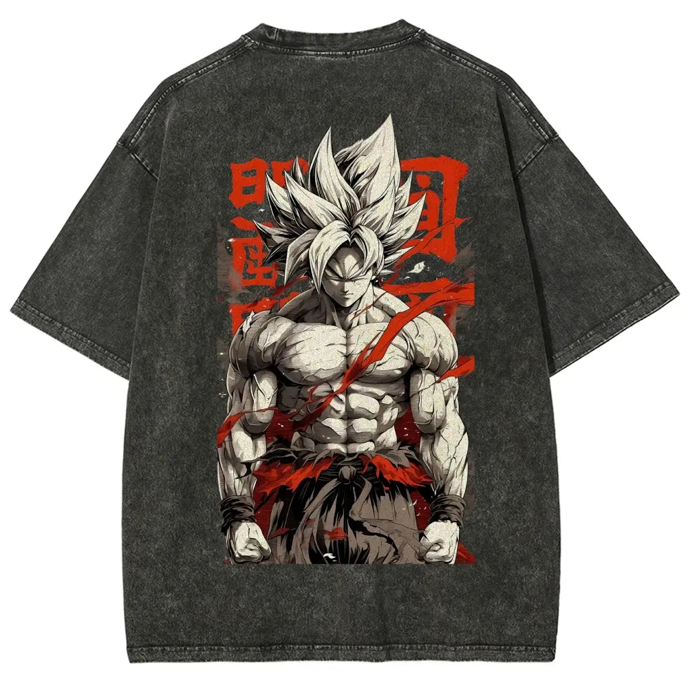 Dragon Ball DBZ Goku Anime Washed Graphic Tees Funny Japanese Cartoon Distressed Shirt 90s Vintage Streetwear Unisex Summer Gift" - View 1