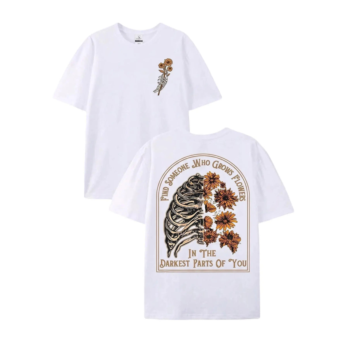 Men's Shortleeve Sunflower Graphic T-Shirt - 230g 100% Soft Washed Cotton, Round Neck, Digital Print, Vivid Color Hold, Casual All-Season Men's Clothing, Graphic Tops - View 13