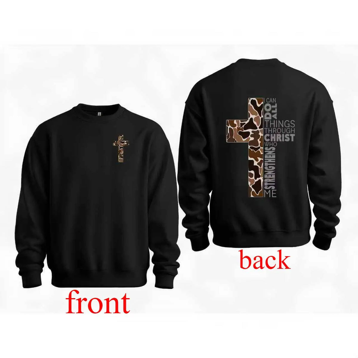 Christian T-Shirt, Camo Cross Design With Philippians 4:13 Verse, Perfect For Faithful Believers And Outdoorsmen - View 13