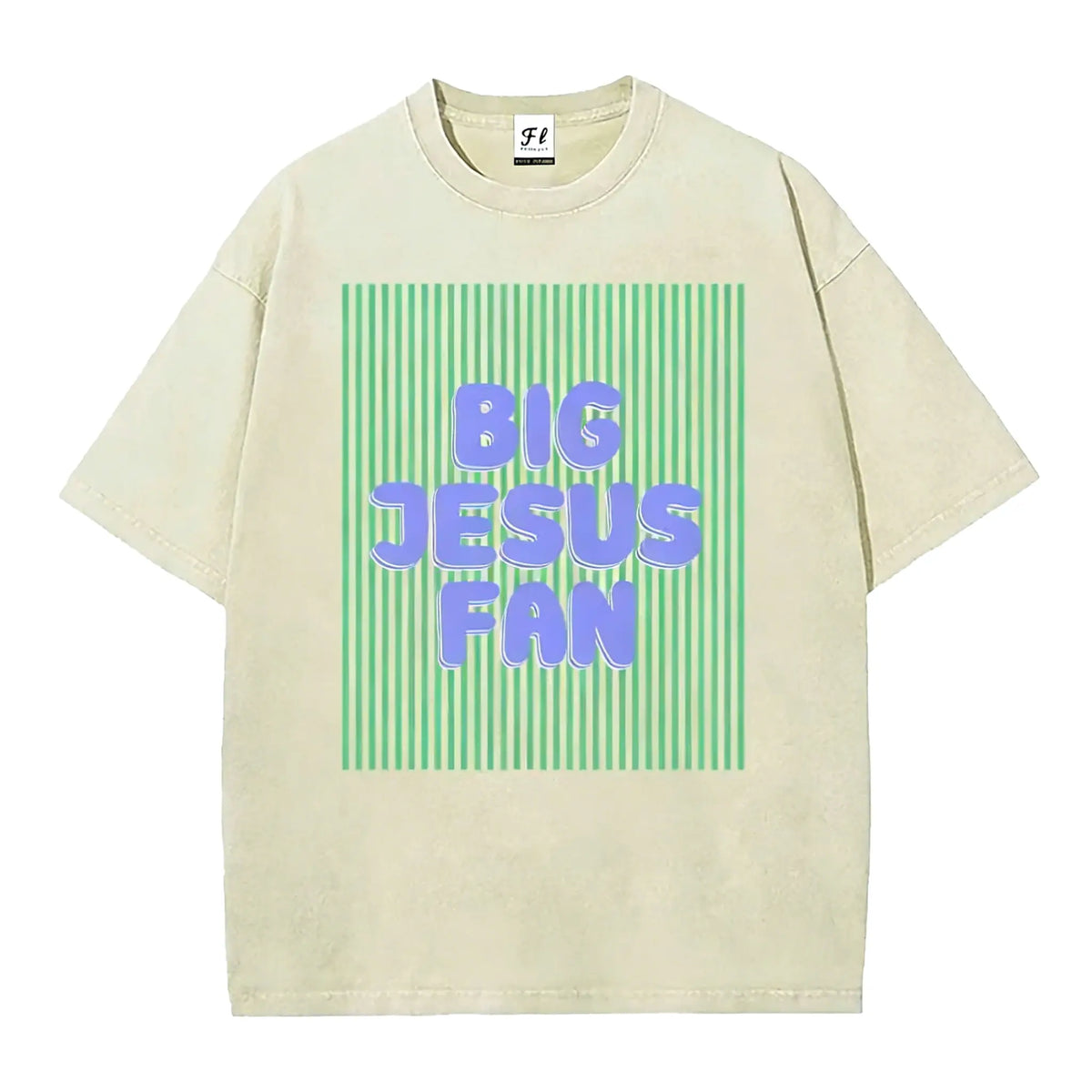 Unisex Big Jesus Fan Unisex Washed T-Shirt Plus Size Shirt Cotton Streetwear Breathable Fabric - View 8