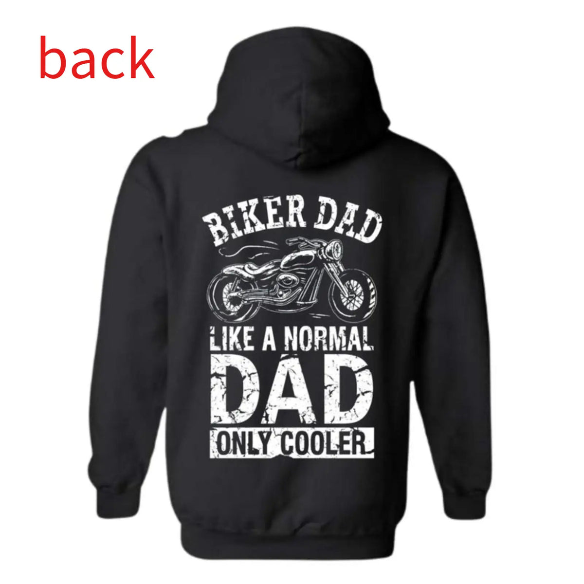 Unisex Biker Dad Graphic Pullover Hoodie Top - Classic Loose Apparel, Soft Sweatshirt with Vivid Print, Customized Sleeves, Motorcycle Casual Wear, Father’s Day Gift for Riders - View 10