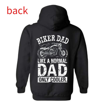 Unisex Biker Dad Graphic Pullover Hoodie Top - Classic Loose Apparel, Soft Sweatshirt with Vivid Print, Customized Sleeves, Motorcycle Casual Wear, Father’s Day Gift for Riders - View 10