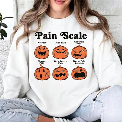 Halloween Nurse Sweatshirt, Pain Scale Fall Pumpkin Nurse T-Shirt, RN Shirt, Pediatric Nurse Gifts, Registered Nurse Hoodie, Nursing Tee - View 2