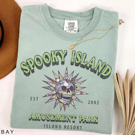 Vintage Spooky Island T-Shirt, Disco Skull Comfort Colors Tee, 90s Retro Halloween Movie Shirt, Halloween Gift - View 2