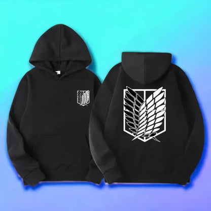 Men's Attack on Titan Graphic Hoodie - Menswear Streetwear Clothing, Harajuku Anime Pullover, Cool Dacron Clothes for Party & Halloween Outfits, S Size Tops, Casual Fashion Apparel, T-Shirt - View 2
