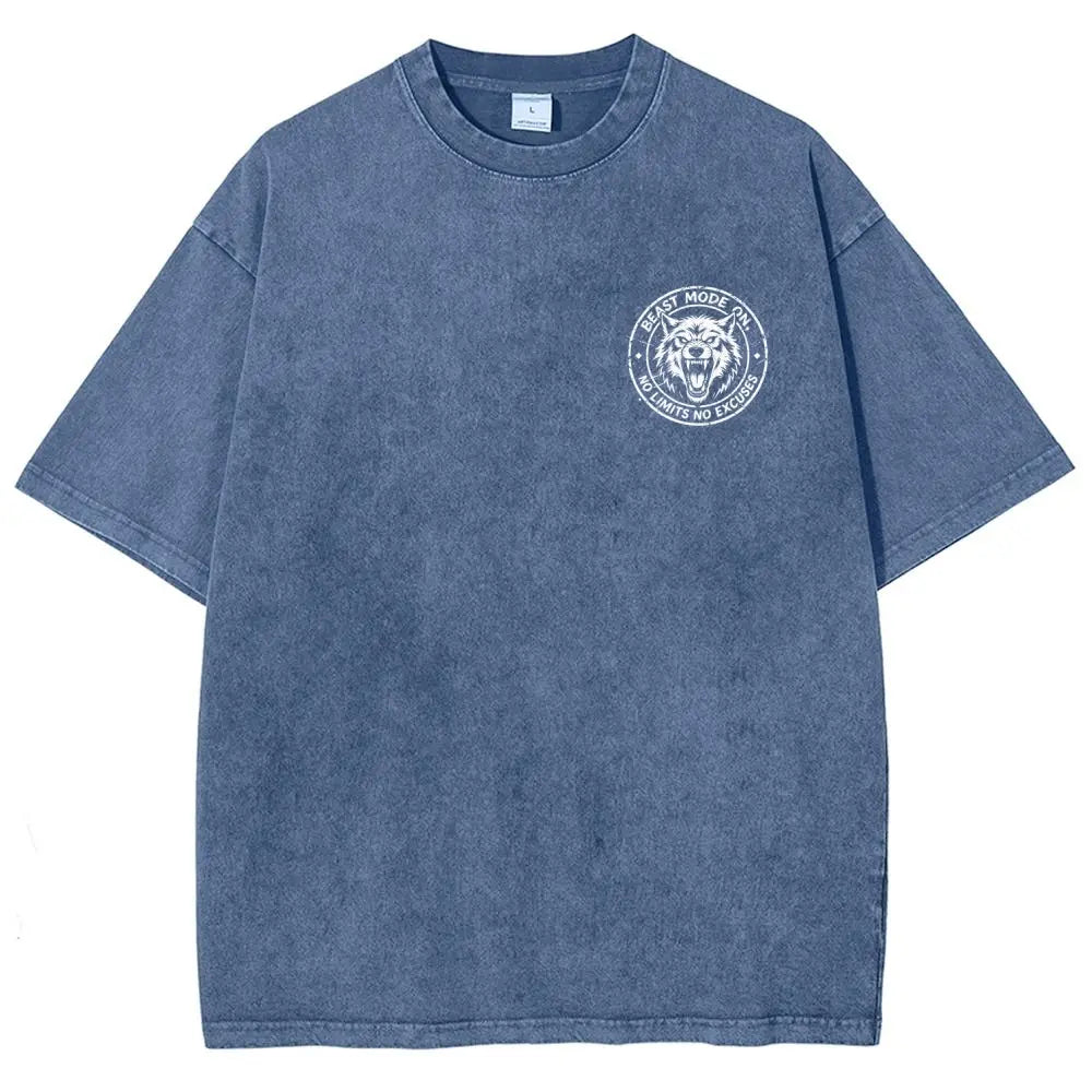 Sport Gym Wolves Oversized Tee Oversize Unisex Washed T-Shirt for Women and Men's Unisex Fit Batik Cotton Oversize Streetwear Menswear Super Soft Pre-Shrunk,back to school,back to school shopping,clothes for back to school,first day of school outfits - View 8