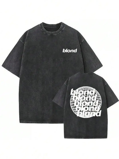 Men Shirts Men'S Oversized Graphic T-Shirt, Washed Rapper, Frank Channel, Orange, Ocean, Blonde, Hip Hop, Fashion Streetwear, Vintage Men Clothesy2k,Vintage,Streetwear Christmas Thanksgiving gift,Cyber Monday - View 1