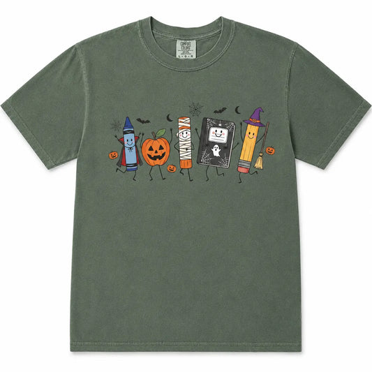 Comfort Colors Halloween Teacher Shirt, Funny Teacher Life T-shirt for Back To School, Preschool Spooky Tee Gift Set, Apparel Made In The US - Schoolhouse Threads - View 1