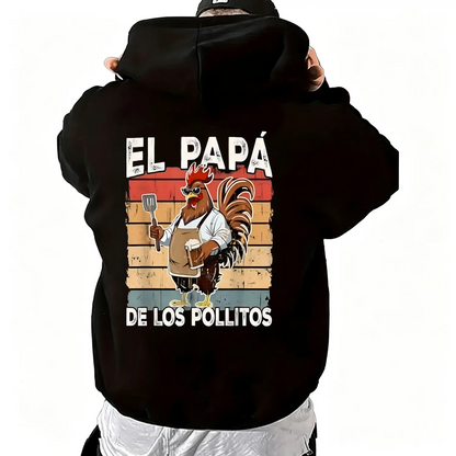 Cotton El Papa de lo pollitos funny Spanish Dia del Padre T-Shirt - View 5