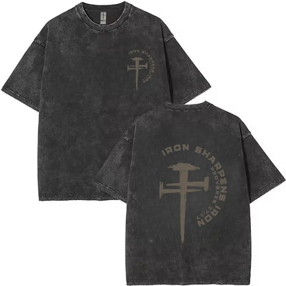 Iron Sharpens Iron Christian Gym Shirt Gym Pump Christian Clothes Proverbs Bible Verse Shirt Christian Streetwear Jesus Christian Man Shirt - View 12