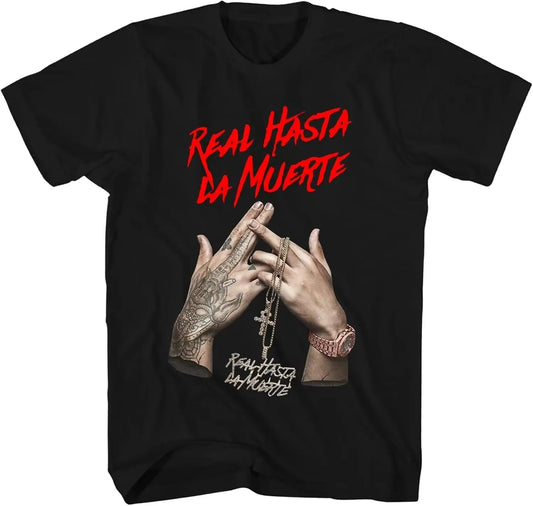Real Hasta La Muerte Shirt Funny Graphic Casual Short Sleeve Cotton T-Shirt - View 1