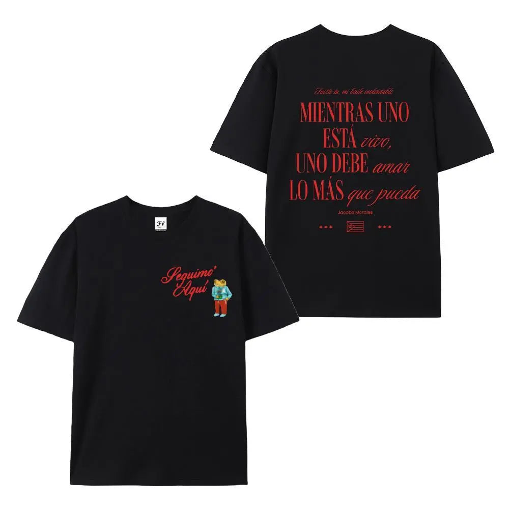 Women's Round Neck Short-Sleeve Cotton Printed Casual T-Shirt - Seguimo Aqui Sapo Concho Design, Reggaeton Perreo Babe Theme, Puerto Rican DTMF Inspired, Good Graphic Tees, Fun for Concerts and Parties, Debi Tirar Mas Fotos Blue Top - View 6