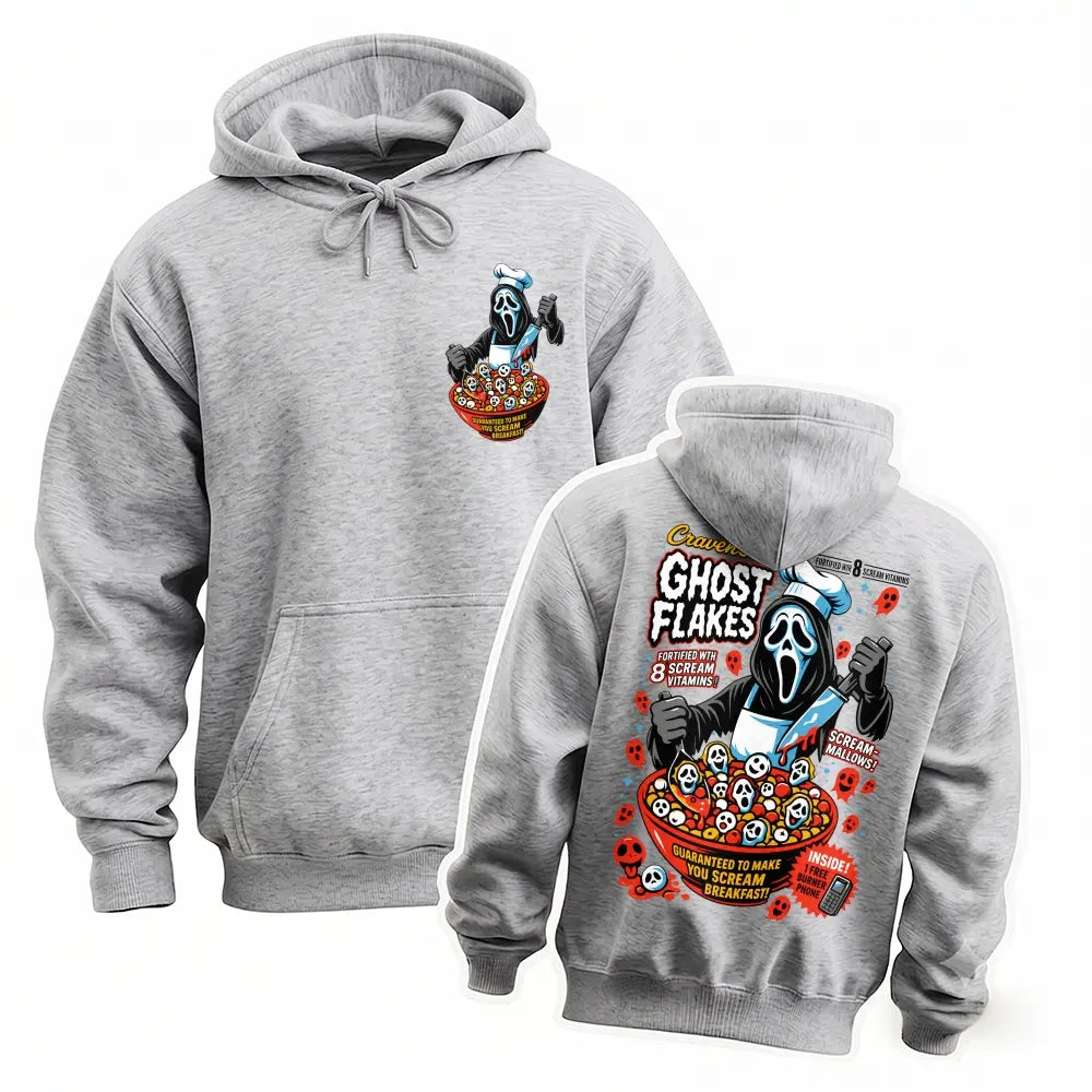Men’s Vintage Halloween Ghost Graphic Hoodie, Funny Horror Front and Back Print Pullover Sweatshirt, Oversized Spooky Streetwear Hoodie for Halloween Party, Fall and Casual Daily Wear - View 6