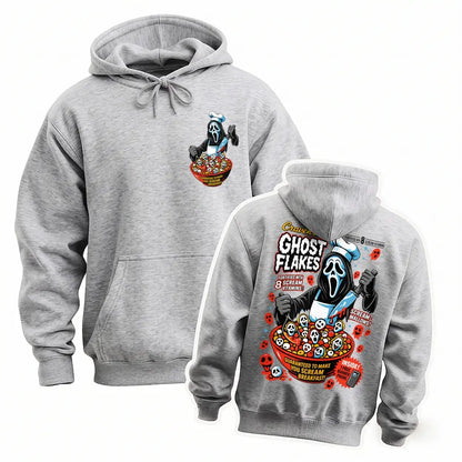Men’s Vintage Halloween Ghost Graphic Hoodie, Funny Horror Front and Back Print Pullover Sweatshirt, Oversized Spooky Streetwear Hoodie for Halloween Party, Fall and Casual Daily Wear - View 6