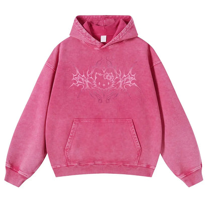 Y2K Dark Aesthetic Cat Pullover Hoodie Kitten 380g Autumn VIntage Washed Hoodie Graphic Sweatshirt,back to school,back to school shopping,clothes for back to school,first day of school outfits - View 5