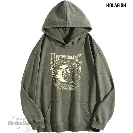 Holafish Women's Print Acid Wash Hoodie Vintage Sweatshirt Oversized Loose Fit Winter Warm Streetwear Casual Tunic Long Sleeve Pullover Top summervibes - View 5