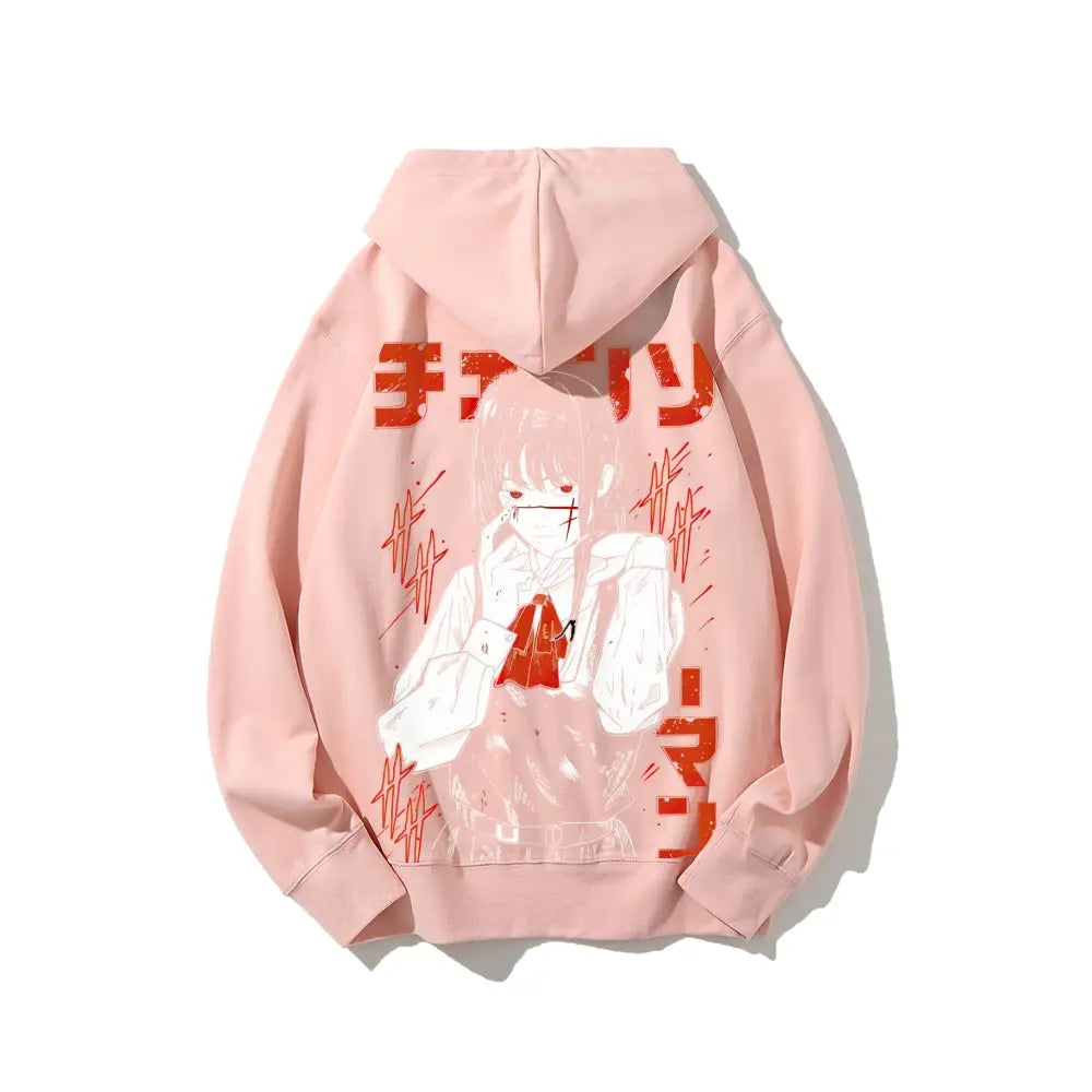 Yoru CSM hoodie, a fun anime reference hoodie, an Asa Mitaka manga hoodie, Japanese otaku street wear, unisex printed top, cool anime clothing gift, Chainsaw Man fan Christmas outfit. - View 5