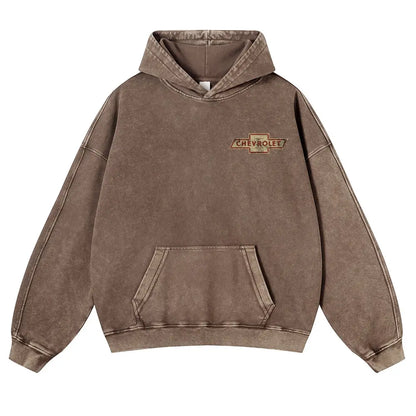 Men's 380g Vintage American Classic Hoodie - Badge Number Slogan Back Print, Loose Fit Tops, Premium Fabric Sweatshirt for Autumn, Jeans, Spring, Cotton, Long Sleeve - View 4