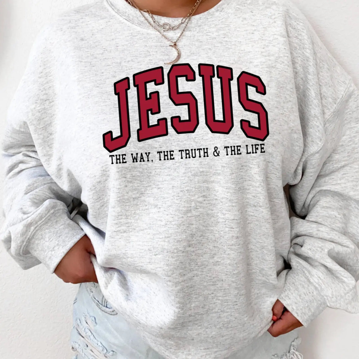 Christian Sweatshirt Jesus Sweatshirt Faith Sweatshirt - Trendy Crewneck Love Like Jesus Pray Sweatshirt - View 1