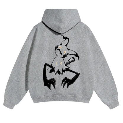 Unisex Dark cute ghost style playful smiling face Graphic hoodie Personalized Pattern Y2k Clothing Round Neck hoodie,Women's Clothing, Menswear, Top, Vintage Style,Summer Casual Oversized - View 3