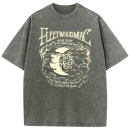 [S-5XL!]Holafish Acid Wash Vintage Moon Pattern T-Shirt Update DTG Pure Cotton Streetwear Graphic Vintage Tees Menswear Womenswear Crewneck Tshirt Summerwear - View 14