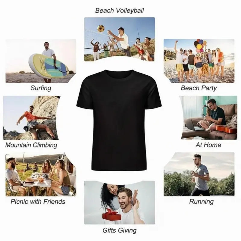 Men's Vintage 100% Cotton Short-Sleeve Round Neck Graphic Tee - Soft, Lightweight, Foldable, Digital Print, Seamless Retro Casual Sports Top, Trendy Graphic Shirts, T Shirts - View 7