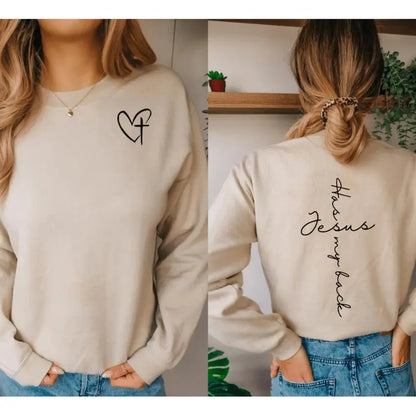 Jesus Has My Back Sweatshirt Lightweight Breathable Fabric - View 2