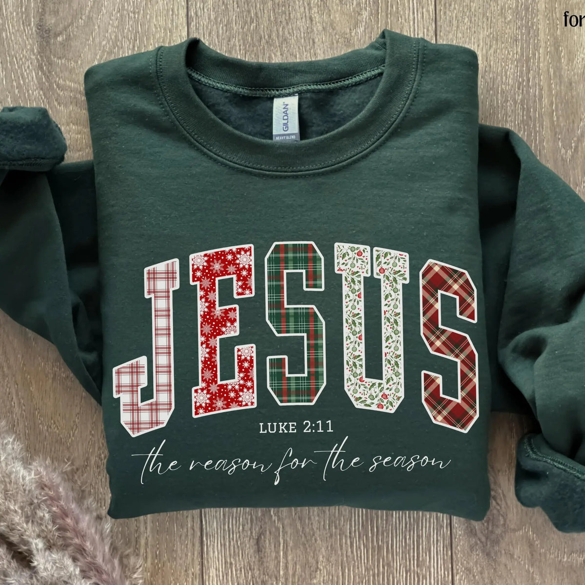 Christian Jesus Sweathirt or Shirt, Christmas Bible Verse Tshirt, Trendy Faith Apparel Gift, Jesus Loves You, The Reason For The Season - View 1