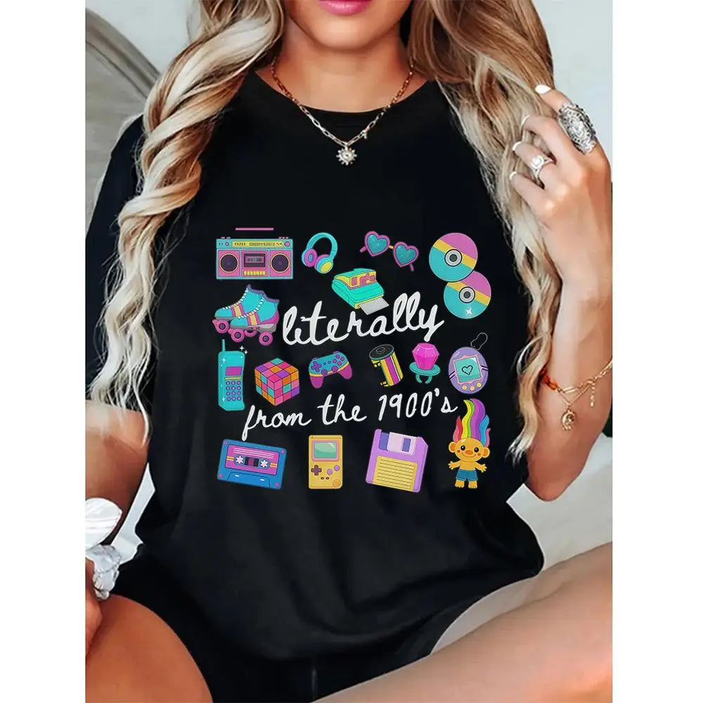 Literally From The 1900s shirt, Funny Retro 90's Shirt, Meme Shirts, Funny Gift for Mom, Retro 1900 t-shirt, 1990's gal shirt - View 2