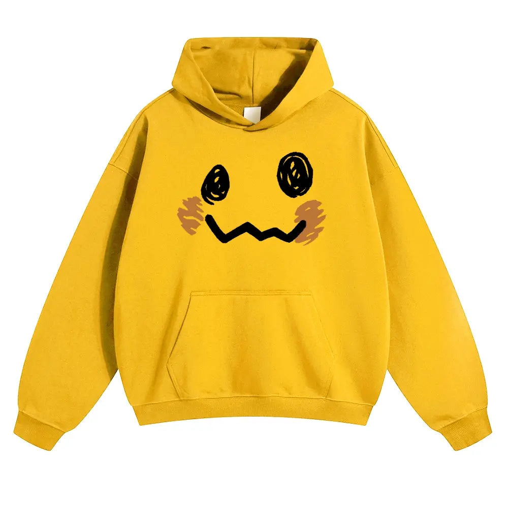 Unisex Dark cute ghost style playful smiling face Graphic hoodie Personalized Pattern Y2k Clothing Round Neck hoodie,Women's Clothing, Menswear, Top, Vintage Style,Summer Casual Oversized - View 5