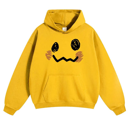 Unisex Dark cute ghost style playful smiling face Graphic hoodie Personalized Pattern Y2k Clothing Round Neck hoodie,Women's Clothing, Menswear, Top, Vintage Style,Summer Casual Oversized - View 5