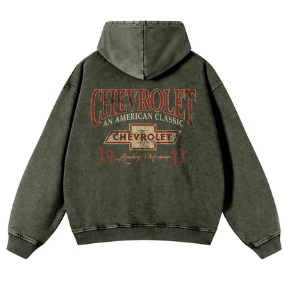 Men's 380g Vintage American Classic Hoodie - Badge Number Slogan Back Print, Loose Fit Tops, Premium Fabric Sweatshirt for Autumn, Jeans, Spring, Cotton, Long Sleeve - View 7