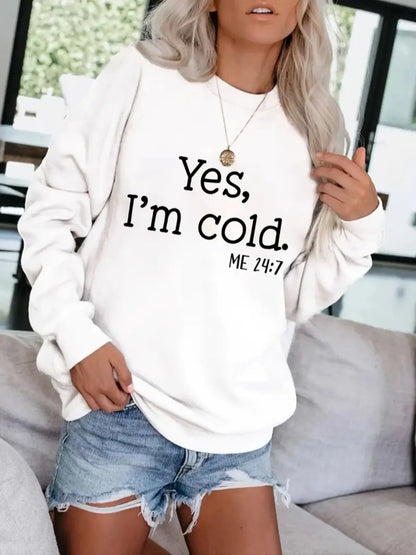 Women's Casual Letter & Number Print Fitted Sweatshirt, Soft Long Sleeve Round Neck Pullover for Daily Wear, Casual Comfortable Top, Womenswear, Printed Sweatshirt - View 1