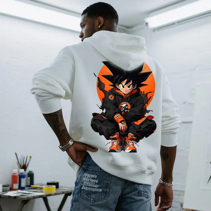 Dragon Ball DBZ Viral Anime Graphic Hoodie! Unisex 90s Retro Pullover - Funny Cartoon Streetwear Hoodies - Cozy Fleece Gift For Him Casual Cotton - View 2