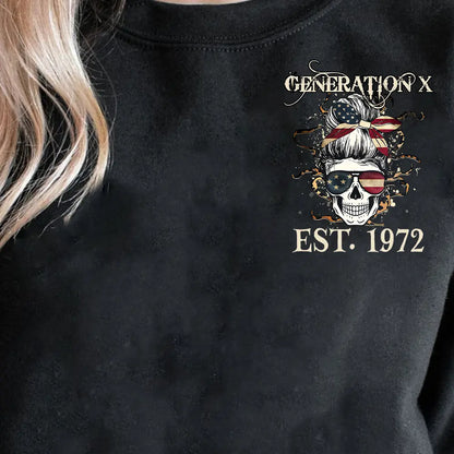 Custom Year Generation X Skull Hoodie , Don't Try Me Gen X FAFO Hoodie, Raised on Hose Water and Neglect, 100% Cotton, Two-Sided Design Menswear Shirt - View 3