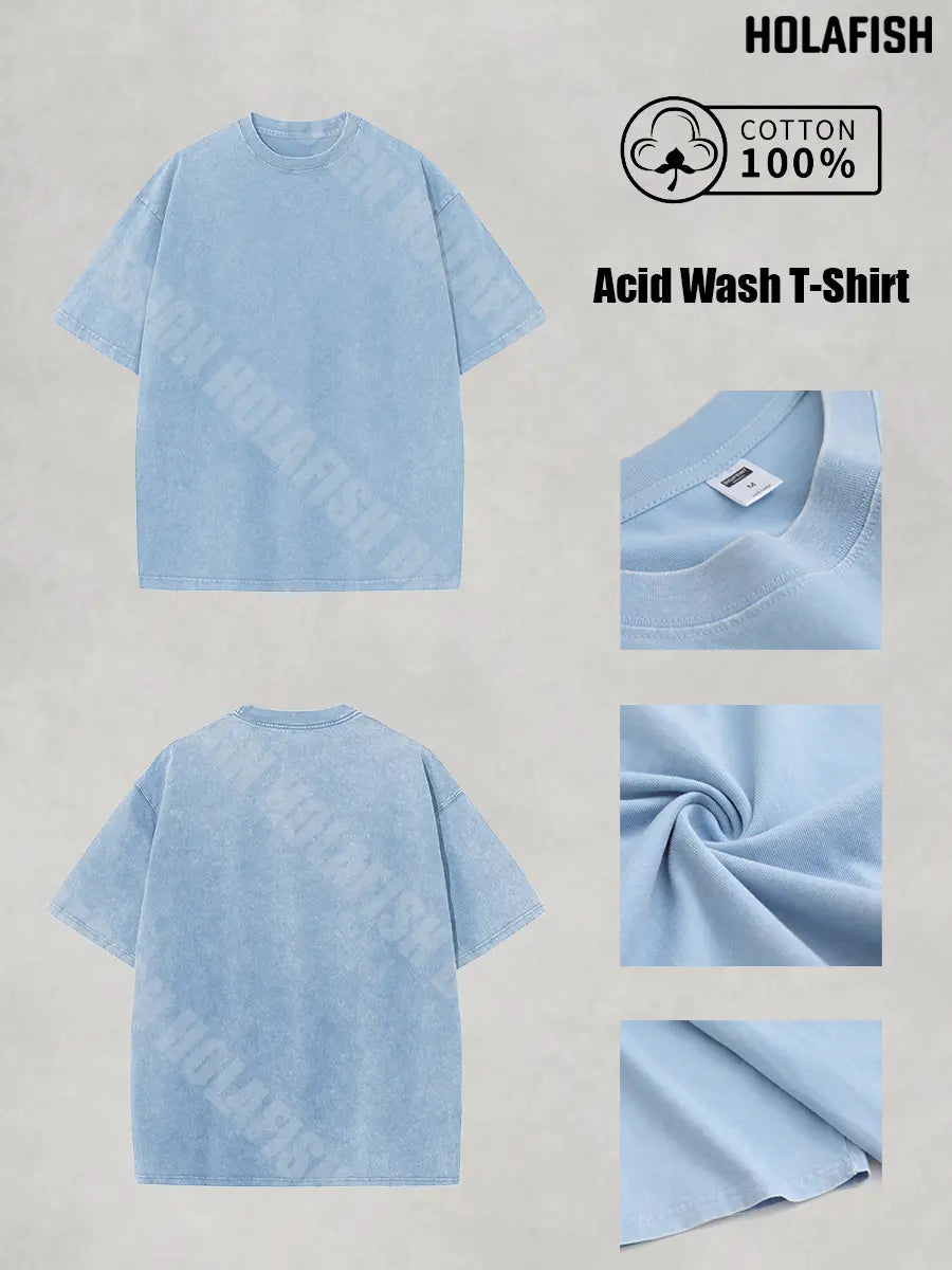 Holafish Women's Vintage Acid Wash Graphic Tee, Soft Cotton Short Sleeve Top, Casual T Shirt For Summer 2026 Daily Vacation Light Outfit Back To School Boho Tops - View 6