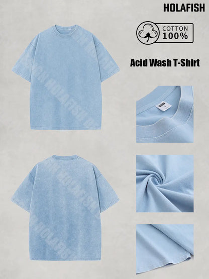 Holafish Women's Vintage Acid Wash Graphic Tee, Soft Cotton Short Sleeve Top, Casual T Shirt For Summer 2026 Daily Vacation Light Outfit Back To School Boho Tops - View 6