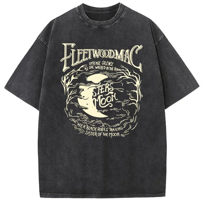 [S-5XL!]Holafish Acid Wash Vintage Moon Pattern T-Shirt Update DTG Pure Cotton Streetwear Graphic Vintage Tees Menswear Womenswear Crewneck Tshirt Summerwear - View 11