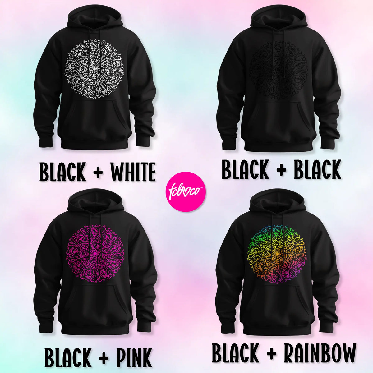 Curse Word Mandala Hoodie - Graphic Hoodie with Unique Design for Casual Wear - View 2
